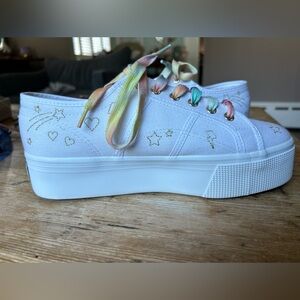 Amazing Condition Superga Platform Sneakers Beads Rainbow Rare
